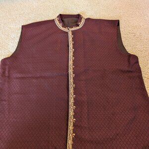 Men's Indian Ethnic Kurta Coti - Maroon - Size 40